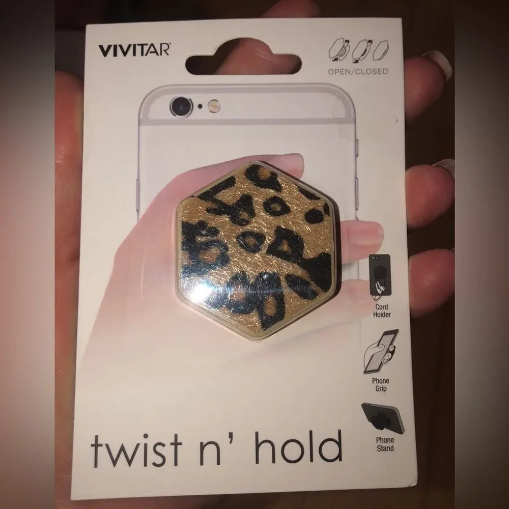 Vivitar Leopard twist n’ hold Phone Grip & Stand NEW